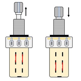 Guitar potentiometer switched Push Pull B500K 16mm diameter 18mm shaft tone or volume