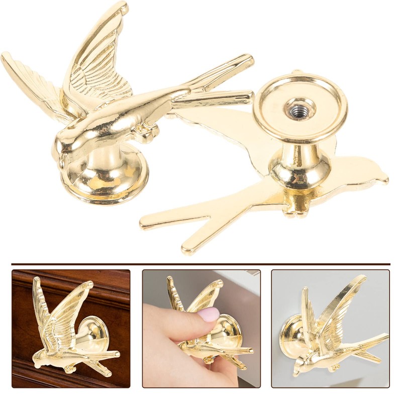 OSALADI Drawer Handle, 2 Pieces, Cabinet Knobs, Bird Door Handle,