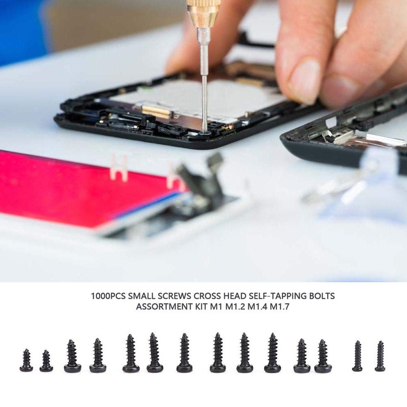 Pack of 1000 Mini Machine Screws M1 M1.2 M1.4 M1.7