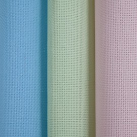 KCS 3 piezas de 15 x 18 pulgadas (38 x 45 cm), tela de punto de cruz, tela enrollada, 16 quilates, azul claro + rosa + verde claro
