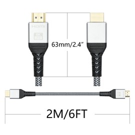 Riertostng HDMI 2.1 Kabel 8K, HDMI Male zu HDMI Male High Definition Anschlusskabel, Unterstützung 8K@60Hz, 4K@144Hz, geeignet für Laptops, PC, Projektoren usw. (2M)