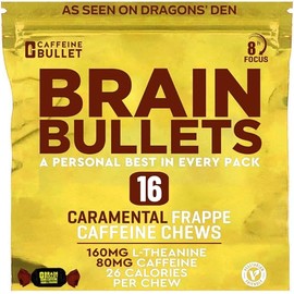 80mg Caffeine & 160mg L-Theanine Focus Enhancing Energy Chews – 8-Hour Focus Nootropic Stack, Mental Acuity & Cognitive Support | Caramel Frappe Flavor, 4 Pack