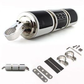 Amruta2015 Motorcycle Bluetooth Audio Sound System MP3 FM Radio Stereo Speakers Waterproof Silvery