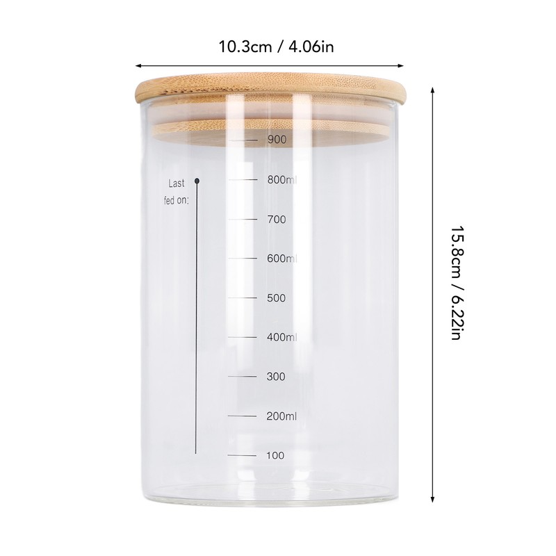 Sourdough Starter Jar Kit Wooden Lid 34oz Sourdough Bread Baking