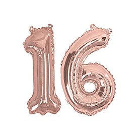 Neviti 773055 Rose Gold Foil Balloons-Number 16, 0 x 0 x 0