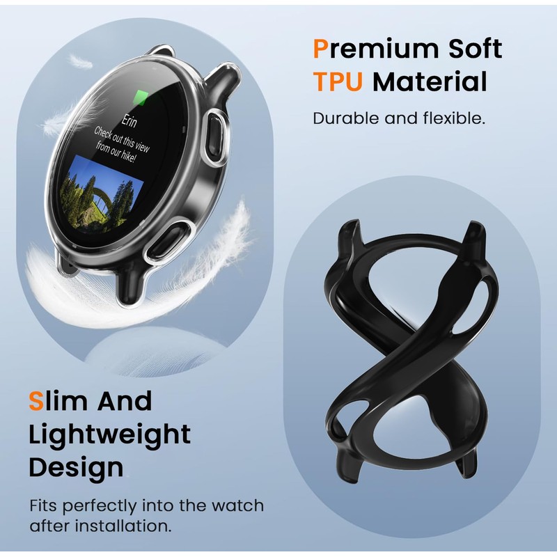 ivoler 3 Pieces Case with Screen Protector for Garmin Vivoactive