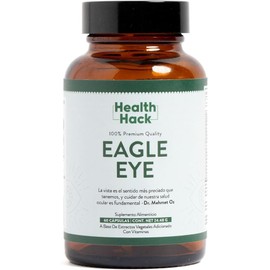 Health Hack Eagle Eye | Complejo Fortalecedor de la Visión con Zanahoria, Arándano Azul, Luteína, Zeaxantina, Vitaminas y Minerales | Mejora la Salud Ocular, Protege contra el Daño en Ojos