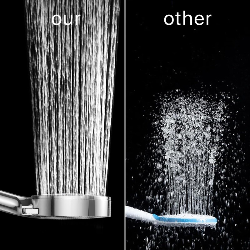 Properhome HS01 6-Way Pressure Boosting Hand Held Shower Head Round