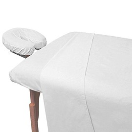 Atlas Solid White Premium Flat Bed Draw Sheets 54x90 Inch, 24-Sheets, Breathable, Durable Cotton Blend for Massage Tables, Nursing & Medical Facilities, Chiropractors - 180 Thread Count