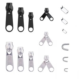 Pack of 84 Zips, Code Front Code Rear, Smooth Zip, Used to Replace and Repair Jacket Pockets, Tents, Sleeping Bags, Suitcases (Black White)