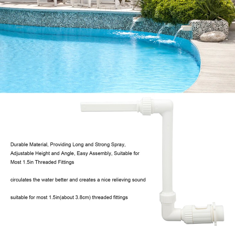 Swimming Pool Fountain Easy Assembly Adjustable Angle Strong PVC Swimming