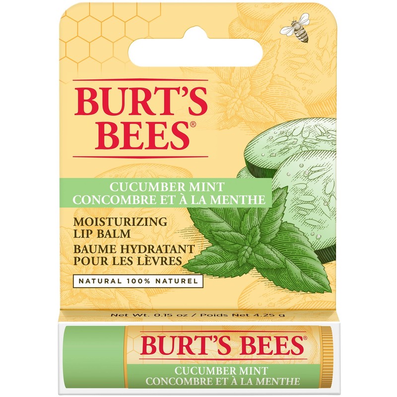 Burt's Bees 100% Natural Moisturizing Lip Balm, Cucumber Mint -