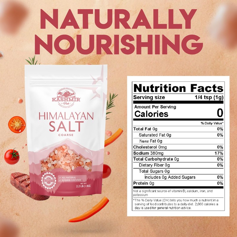 LA SALT CO Kashmir 2.2 Lbs Coarse Pink Himalayan Salt