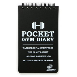 Polymath Products Pocket Gym Diary –100-page workout log. Handy size (3 x 5 inch) - fits in any pocket. 100% waterproof and sweatproof fitness training diary.