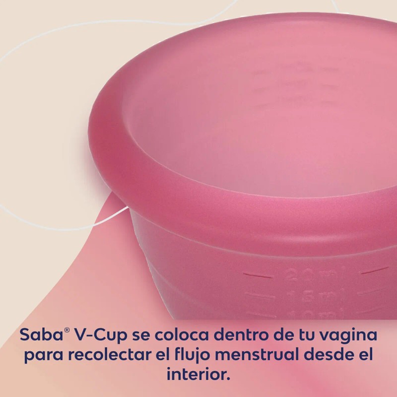 Copa mentrual Saba V-cup flujo moderado talla ch 1 pieza