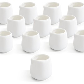 12Pack 3 oz Mini Cream Pitcher, Mini Ceramic Cream Pitcher, Small Creams Jugs, White Porcelain Creams Pitcher for Milk, Coffee, Jam, Sauces