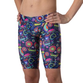 Flow Funky Jammers for Boys - Swim Jammer Swimsuit for Practice and Competition Swimming in Size 21 to 32 (Candy Skulls 30)