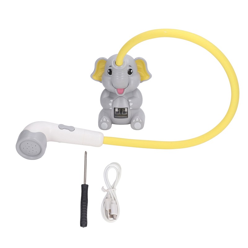 Baby Bath Shower Head with Thermometer Animal Shaped IPX7 Waterproof