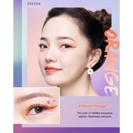 zeesea Diamond Waterproof Liquid Eyeliner, 0.01mm Fine Nib, Dries in 3 Seconds Smooth Long-Lasting, Pack of 1, Vibrant Orange