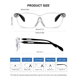 OKH 160% Magnifying Glasses Wearable Magnifier Hands-Free for Close Work Reading Sewing Hobby Craft, Light Weight(Non Lights, 1Pack)