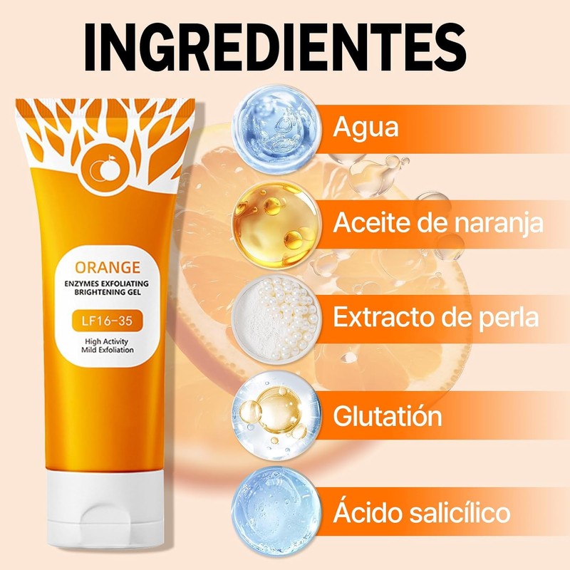 Gel Exfoliante Facial Naranja 2 pcs – Limpieza Profunda y