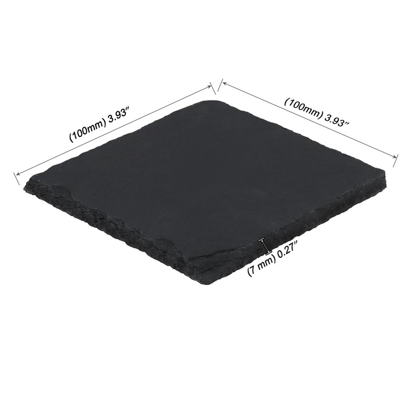 MOUYAT 30 Pack 4x4 Inch Black Slate Plates, Square Slate