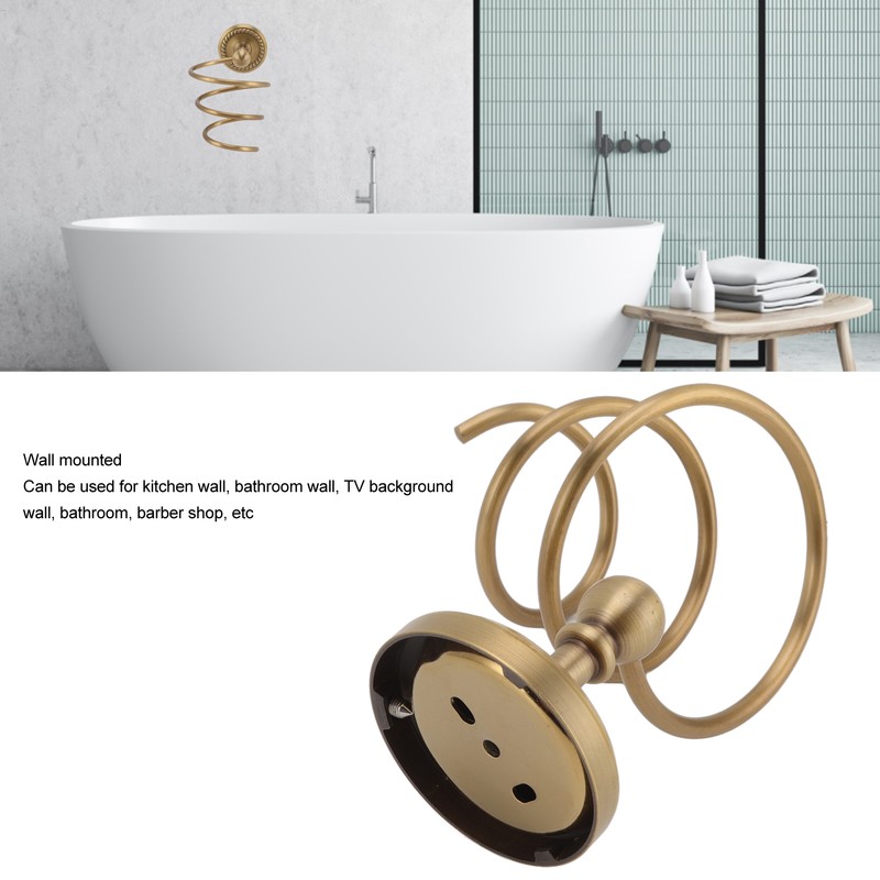 Hair Dryer Holder Antique Brass Hair Care Tools Holder Wall