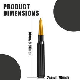 Car Antenna Replacement, Aluminum Alloy, Enhance Signal Stability and Waterproof Car Bullet Antenna, Universal Car Exterior Accessories Compatible with Ford, Dodge, Chevy, GMC, Jeep, Toyota