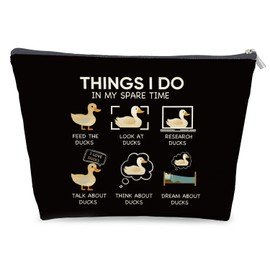 Udinaz Funny Duck Make Up Bag Makeup,Duck Gifts for Duck Lovers women,Duck Bag,Things I Do in My Spare Time Ducks
