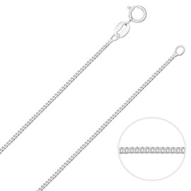 Designer Inspirations Boutique 22" Inch Sterling Silver 1.2 mm Thick Curb Chain Necklace for Women Men Unisex - Trace/Fine Silver Chain - Weight: 2.3 Grams. SC35