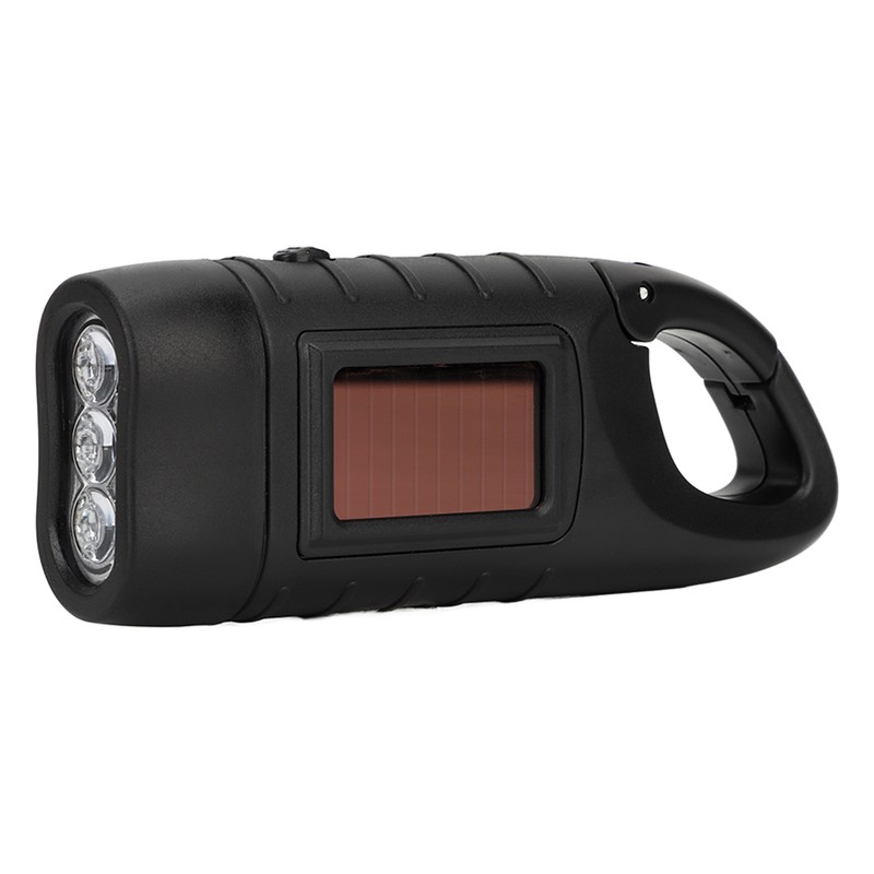Hand Crank Solar Powered Flashlight Emergency Rechargeable LED Flashlight Self