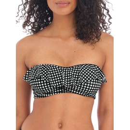 Freya New Shores Lightly Padded Bandeau Underwire Bikini Top (202510), Monochrome, 34DD