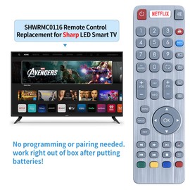 Ersatz SHWRMC0116 SHW/RMC/0116 Fernbedienung kompatibel für Sharp Aquos 3D HD Smart Freeview TV SHW/RMC/0117 LC-32CFG6241KF LC-43CUG8462KS LC-49CUG8461KS LC-55CUG8462KS