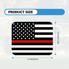 Back Sliding Window American US Flag Vinyl Decal, Auto Styling Compatible with Ford F150 F250 F350 2015 2022 2023, Rear Middle Window American Flag Decal (Red Line)