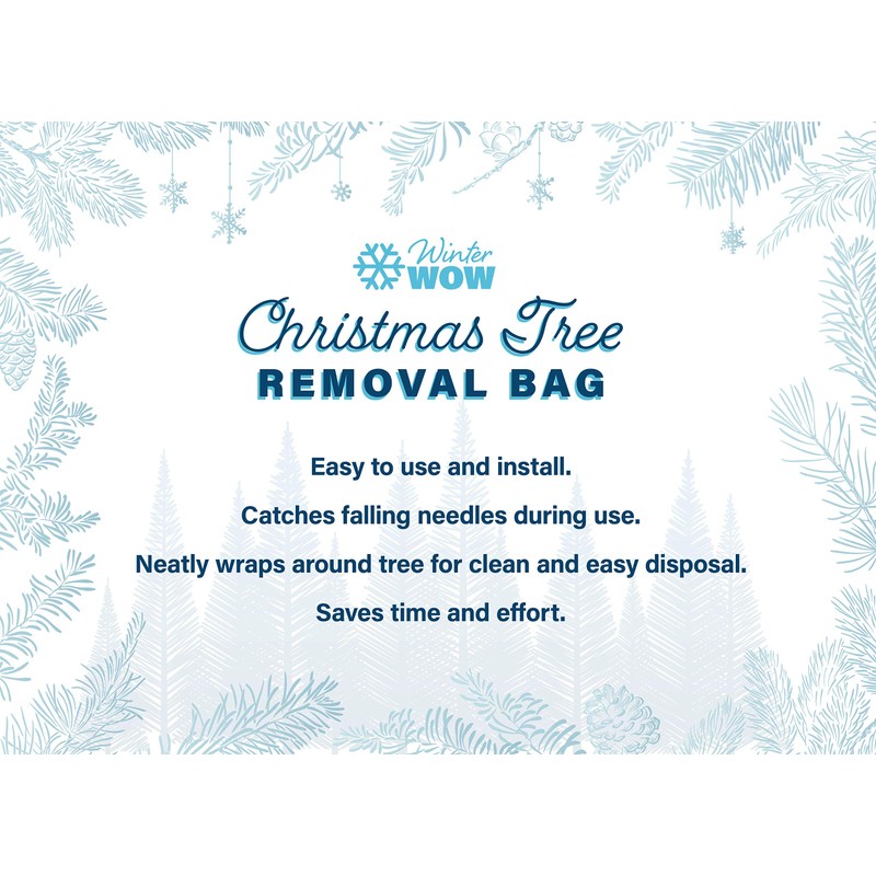 WinterWow Plastic Disposable Christmas Tree Bag for Storage, Removal and