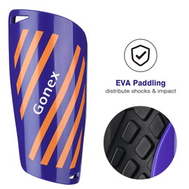Gonex Soccer Shin Guards for Kids Adult, Youth Boys Girls Shin Guards Slip in Soccer Shin Pad Sleeves Canilleras for Football Games, EVA Cushion Protection Reduce Shocks & Injuries