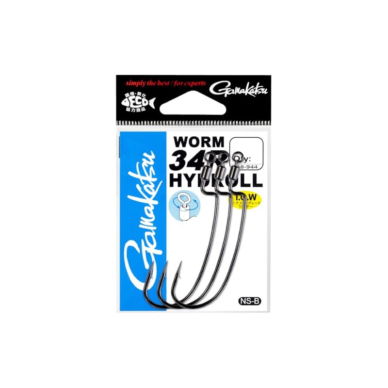 Gamakatsu TGW Worm 34R HYDROLL NSB #5/0 68-944 Rose