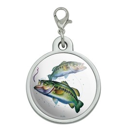 Largemouth Bass Fishing 8 Chrome Plated Metal Pet Dog Cat ID Tag - Large