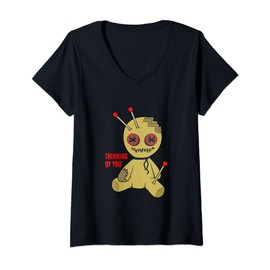 Womens voodoo doll - funny text - relationship - cute - funny -cool V-Neck T-Shirt