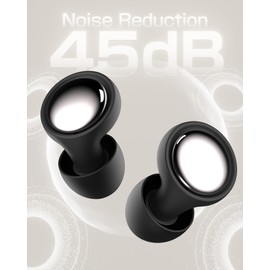 Ear Plugs for Sleeping and Concerts with Cord, Anti-Loss Reusable Earplugs, Ultra-Comfy Earplugs, 45dB Noise Reducing, Hearing Protection for Travel & Focus, 7 Pair Silicone & Foam Eartips