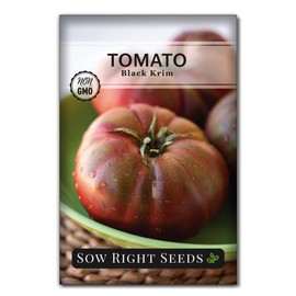 Sow Right Seeds - Black Krim Tomato Seeds for Planting - Medium Dark Maroon Beefsteak - Non-GMO Heirloom Tomato Seeds - Instructions to Plant a Home Vegetable Garden - Indeterminate Variety (1)