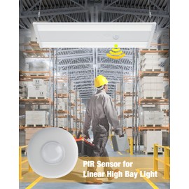 JC-LGL 360 Degree PIR Occupancy Motion Sensor for LED Linear High Bay Light, 40FT Ceiling & 50FT Wall Mount Detection Diameter, Commercial/Industrial Grade, 1 Pack