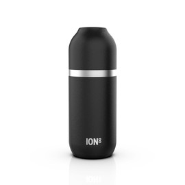 ION8 ThermoShield Vacuum Insulated Bottle for Hot or Cold Drinks, Large Insulated Cup, 2-Cup Capacity, Magnetic Closure and Soft Bottom Padding, Stylish and Environmentally Friendly, Black