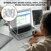 SYNERLOGIC Word/Excel (for Windows PC) Reference Guide Shortcuts Sticker, Laminated,