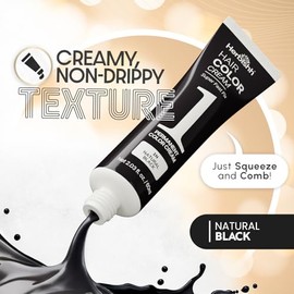Herbishh Rapid Infusion Hair Color Cream, Permanent Hair Dye in One Minute with Comb Applicator Pack of 2, Black