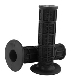 Motorcycle Handlebar Grips, Akozon 1 Pair 22 mm 7/8 Inch Universal Rubber Motorcycle Handlebar Grips Non-Slip Rubber Bars Protaper Grips for Dirt Bike Scooter Motorcycle (Black)