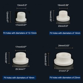 16 Pieces Silicone Hole Plugs for Round Hole,Rubber Tube Stopper Replacement Sealing Plug for Pots Bottles Bathtub Jet Covers (Fit Hole of 12mm,14mm,16mm,23mm)