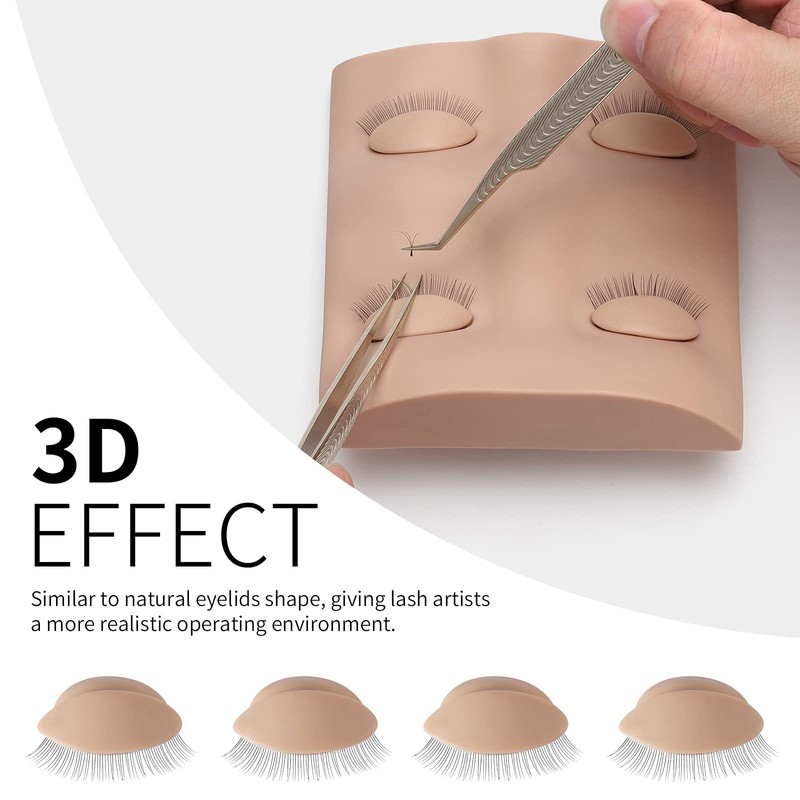 Miuffue Replacement Eyelids for Mannequin Head, 2 Pairs Eyelash Extension