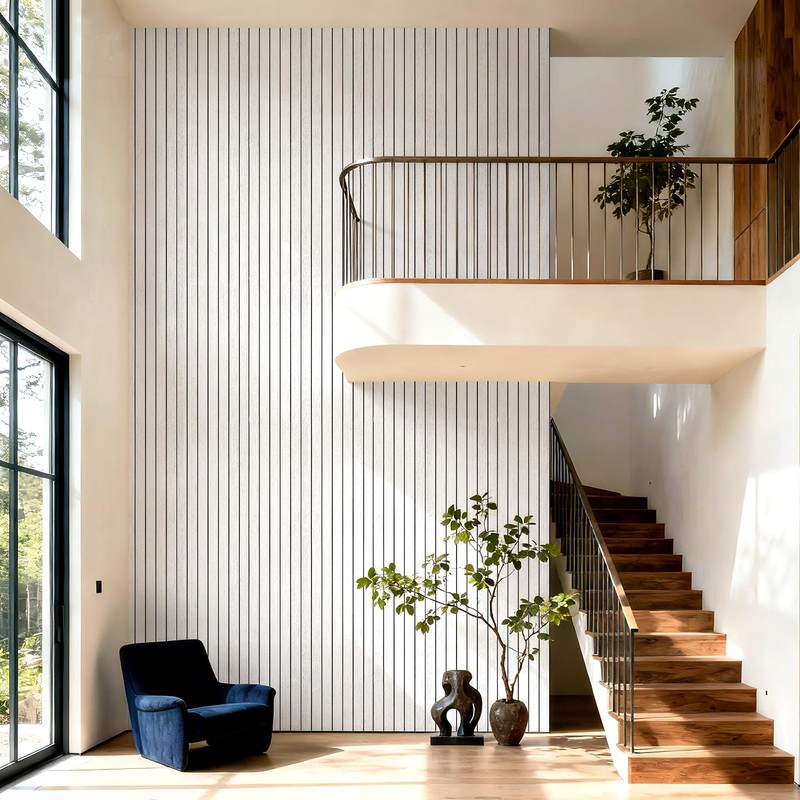 DULEIXUFHEE PVC Slat 3D Wall Panel Peel and Stick, Bright