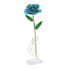 24k Gold Dipped Real Blue Rose 11-12 Inches Long with